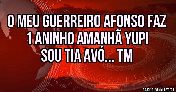 O MEU GUERREIRO AFONSO FAZ 1 ANINHO AMANHÃ YUPI
SOU TIA AVÓ... TM
