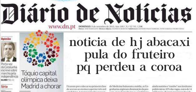 noticia de hj abacaxi pula do fruteiro pq perdeu a coroa