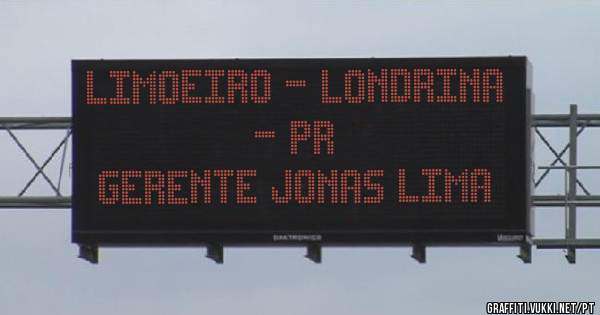 LIMOEIRO - LONDRINA - PR
GERENTE JONAS LIMA