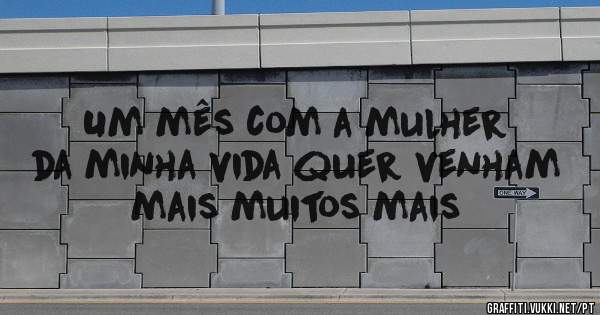 Um mês com a mulher da minha vida quer venham mais muitos mais 