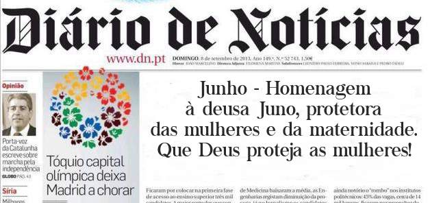 Junho - Homenagem à deusa Juno, protetora das mulheres e da maternidade. Que Deus proteja as mulheres!