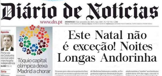 Este Natal não é exceção! Noites Longas Andorinha 