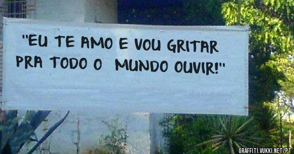 ''EU TE AMO E VOU GRITAR PRA TODO O  MUNDO OUVIR!''

