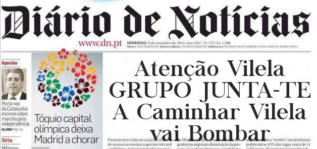 Atenção Vilela 
GRUPO JUNTA-TE 
A Caminhar Vilela vai Bombar 