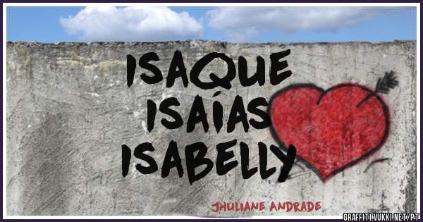 Isaque
Isaías 
Isabelly 