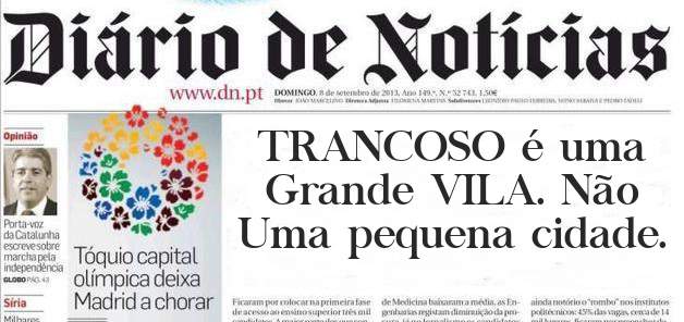TRANCOSO é uma Grande VILA. Não Uma pequena cidade.
