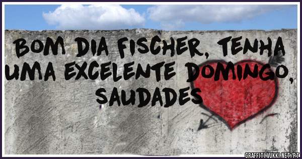 Bom dia Fischer, tenha uma excelente domingo, saudades 