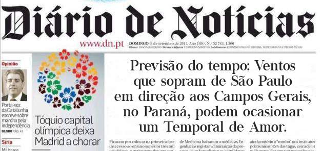 Previsão do tempo: Ventos que sopram de São Paulo em direção aos Campos Gerais, no Paraná, podem ocasionar um Temporal de Amor. 