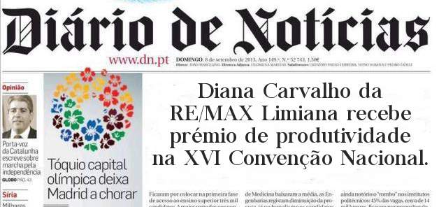 Diana Carvalho da RE/MAX Limiana recebe prémio de produtividade na XVI Convenção Nacional.