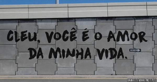 Cleu, você é o Amor da minha vida.