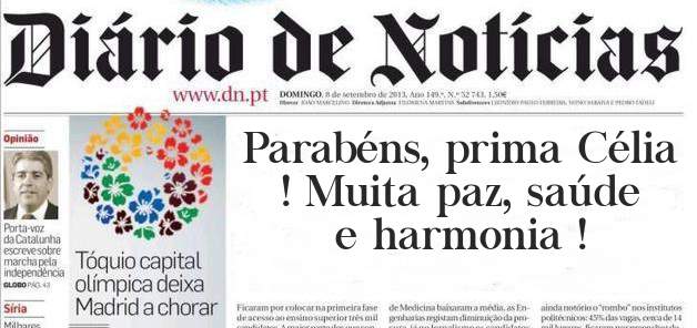 Parabéns, prima Célia ! Muita paz, saúde e harmonia !