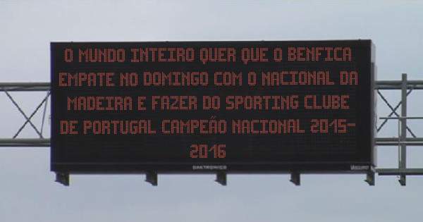 O mundo inteiro quer que o Benfica empate no domingo com o nacional da madeira e fazer do Sporting clube de Portugal campeão nacional 2015- 2016 