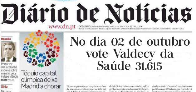 No dia 02 de outubro vote Valdecy da Saúde 31.615