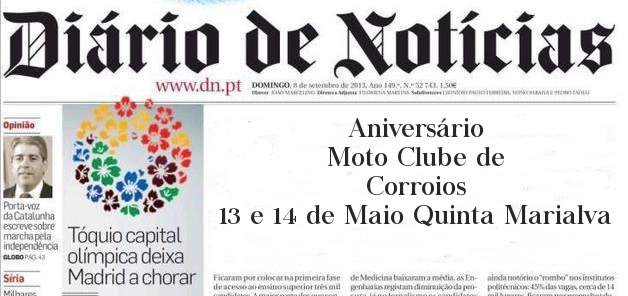                       Aniversário 
           Moto Clube de Corroios
13 e 14 de Maio Quinta Marialva 