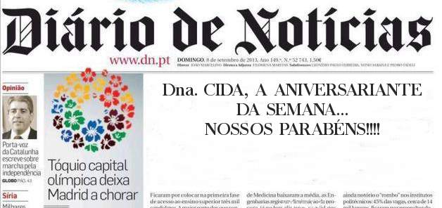 Dna. CIDA, A ANIVERSARIANTE DA SEMANA...
    NOSSOS PARABÉNS!!!!