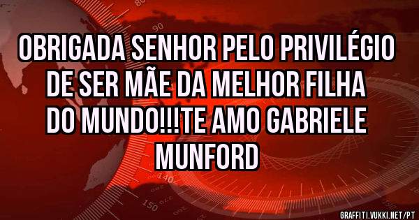 Obrigada Senhor pelo privilégio de ser mãe da melhor filha do mundo!!!Te amo Gabriele Munford