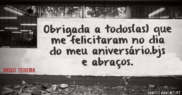 Obrigada a todos(as) que me felicitaram no dia do meu aniversário.bjs e abraços.