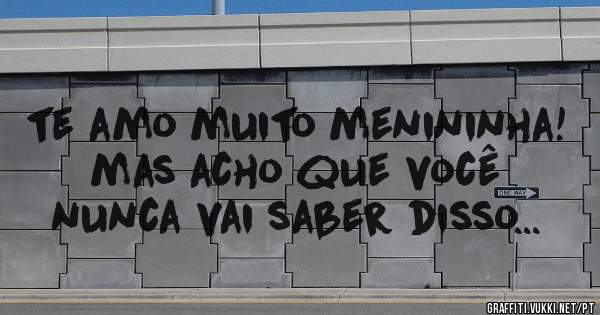 te amo muito menininha! mas acho que você nunca vai saber disso...