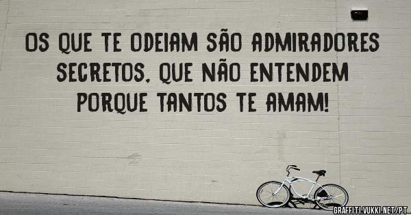 Os que te odeiam são admiradores secretos, que não entendem porque tantos te amam!