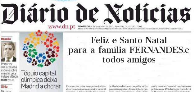 Feliz e Santo Natal para a família FERNANDES.e todos amigos 