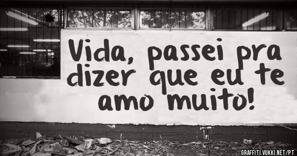 Vida, passei pra dizer que eu te amo muito!