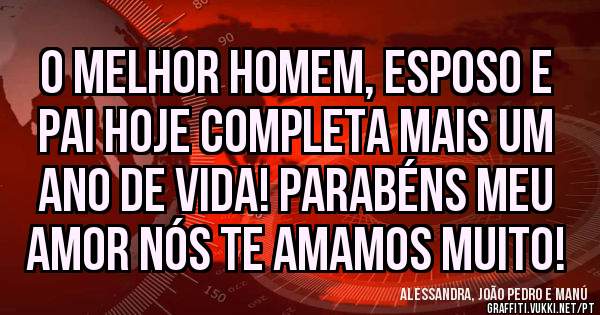O melhor homem, esposo e pai hoje completa mais um ano de vida! Parabéns meu amor nós te amamos muito!

