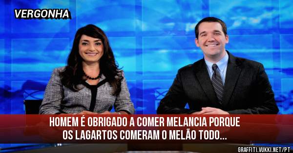Homem é obrigado a comer Melancia porque os Lagartos comeram o melão todo...