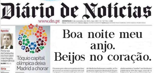 Boa noite meu anjo.
Beijos no coração.