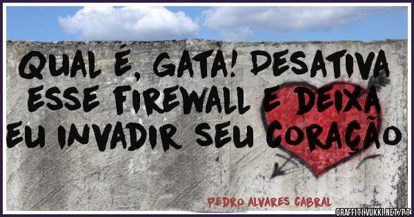 Qual é, gata! Desativa esse firewall e deixa eu invadir seu coração