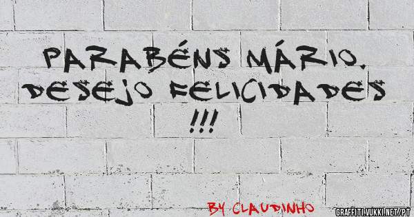 Parabéns Mário. 
Desejo Felicidades !!!