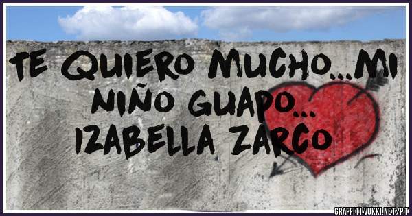 Te quiero mucho...mi niño guapo...
                   
          Izabella Zarco