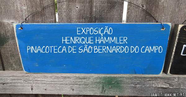 EXPOSIÇÃO 
HENRIQUE HAMMLER

PINACOTECA DE SÃO BERNARDO DO CAMPO

