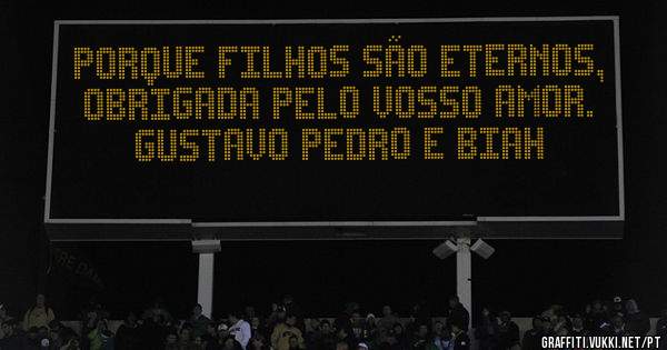 Porque filhos são eternos, obrigada pelo vosso amor. Gustavo Pedro e Biah 