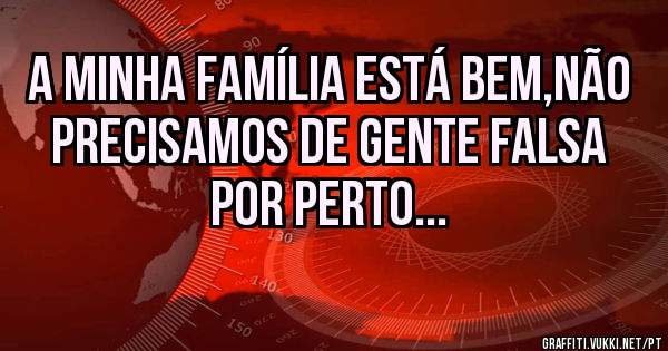 A minha família está bem,não precisamos de gente falsa por perto...