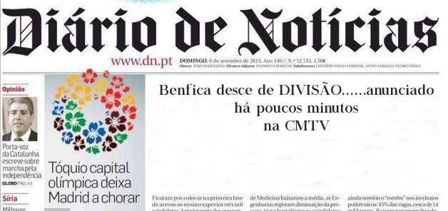 Benfica desce de DIVISÃO......anunciado há poucos minutos na CMTV