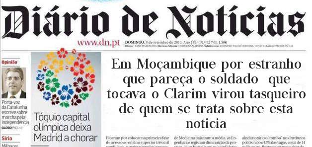 Em Moçambique por estranho que pareça o soldado  que tocava o Clarim virou tasqueiro de quem se trata sobre esta noticia
