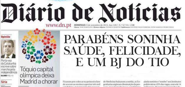 PARABÉNS SONINHA
SAÚDE, FELICIDADE, E UM BJ DO TIO