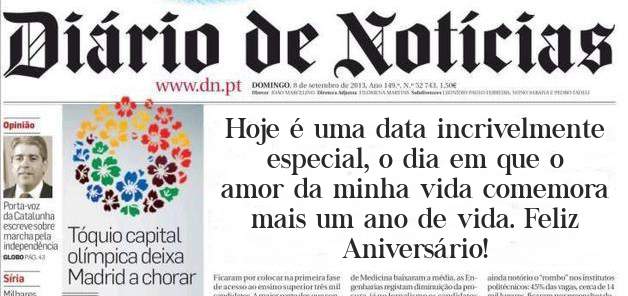 Hoje é uma data incrivelmente especial, o dia em que o amor da minha vida comemora mais um ano de vida. Feliz Aniversário!