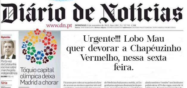 Urgente!!! Lobo Mau quer devorar a Chapéuzinho Vermelho, nessa sexta feira.