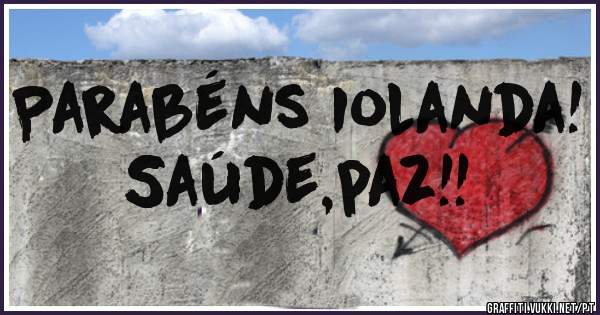 Parabéns Iolanda!
Saúde,paz!!