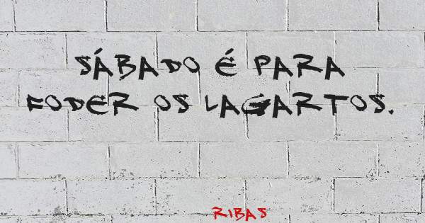Sábado é para foder os lagartos.