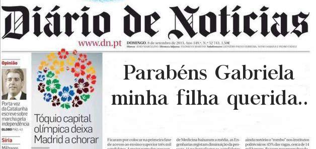 Parabéns Gabriela
minha filha querida..