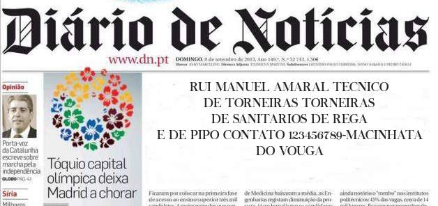 RUI MANUEL AMARAL TECNICO DE TORNEIRAS TORNEIRAS DE SANITARIOS DE REGA E DE PIPO CONTATO 123456789-MACINHATA DO VOUGA