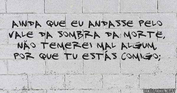 Ainda que eu andasse pelo vale da sombra da morte, não temerei mal Algum, Por que tu estás comigo;