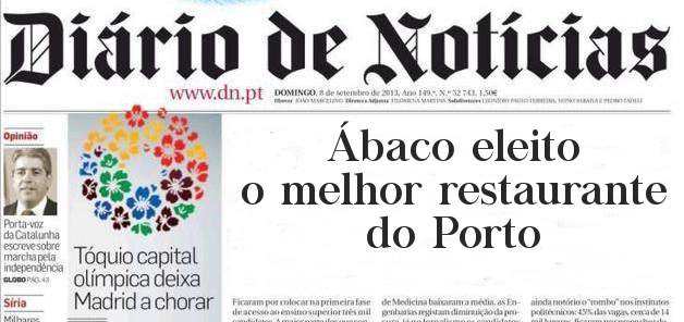 Ábaco eleito o melhor restaurante do Porto