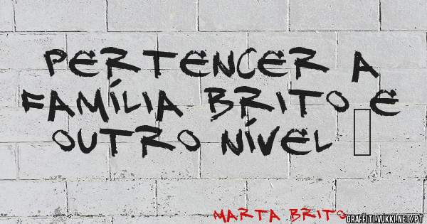 Pertencer a família Brito e outro nível ❤