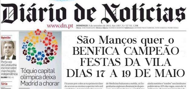 São Manços quer o BENFICA CAMPEÃO 
FESTAS DA VILA DIAS 17 A 19 DE MAIO