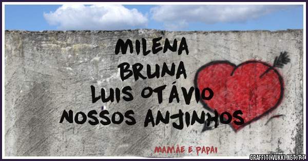 Milena
Bruna
Luis Otávio
Nossos anjinhos