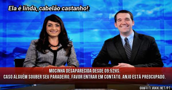 Mocinha desaparecida desde 09:52hs.
Caso alguém souber seu paradeiro, favor entrar em contato. Anjo está preocupado.