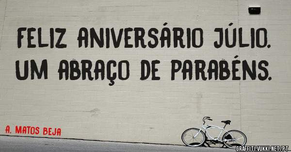 Feliz aniversário Júlio. 
Um abraço de parabéns.